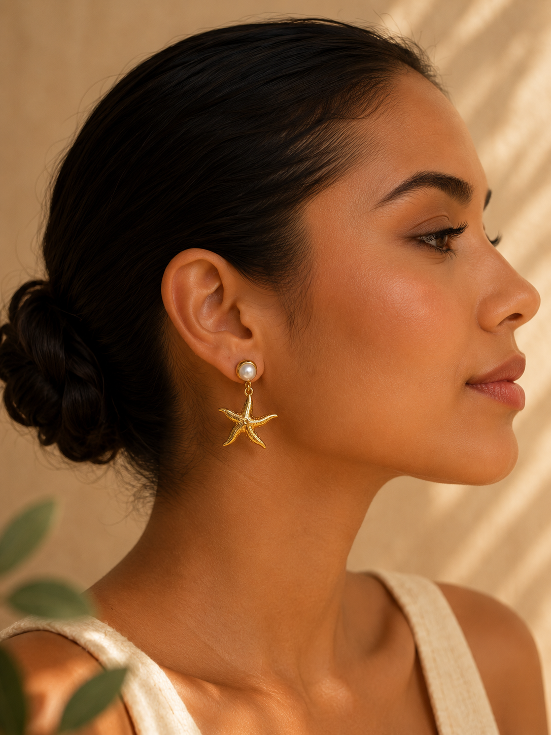 Starfish Pearl Drop Earrings